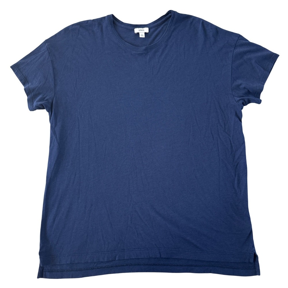 Vince Shirt Women Small Blue Pima Cotton Modal Tee Jersey Quiet Luxury Peru Prep
